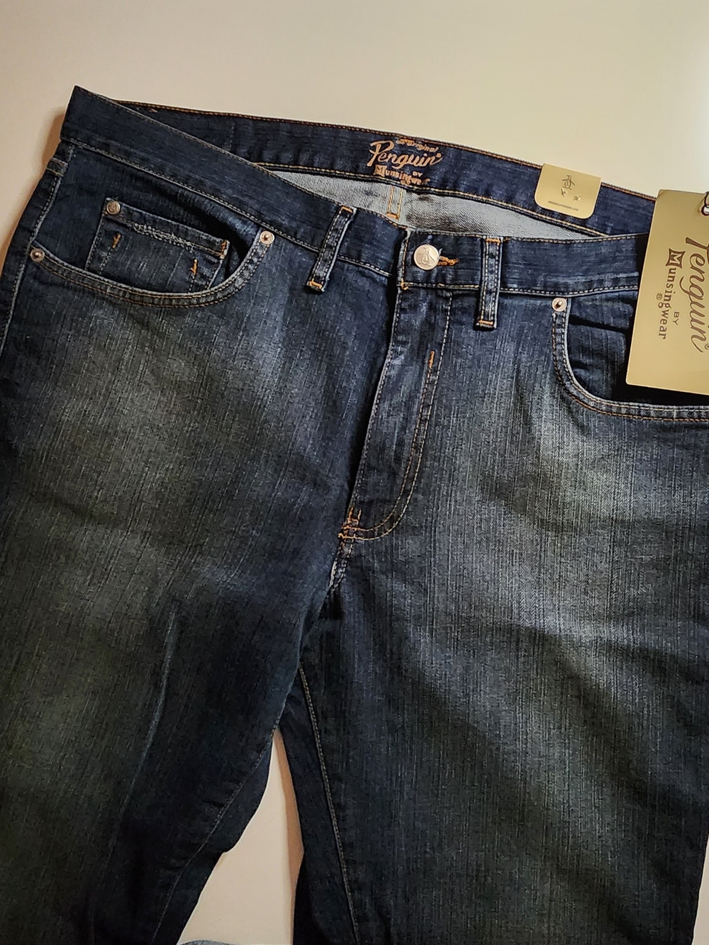 Original Penguin Men's Dark Blue Denim Jeans
